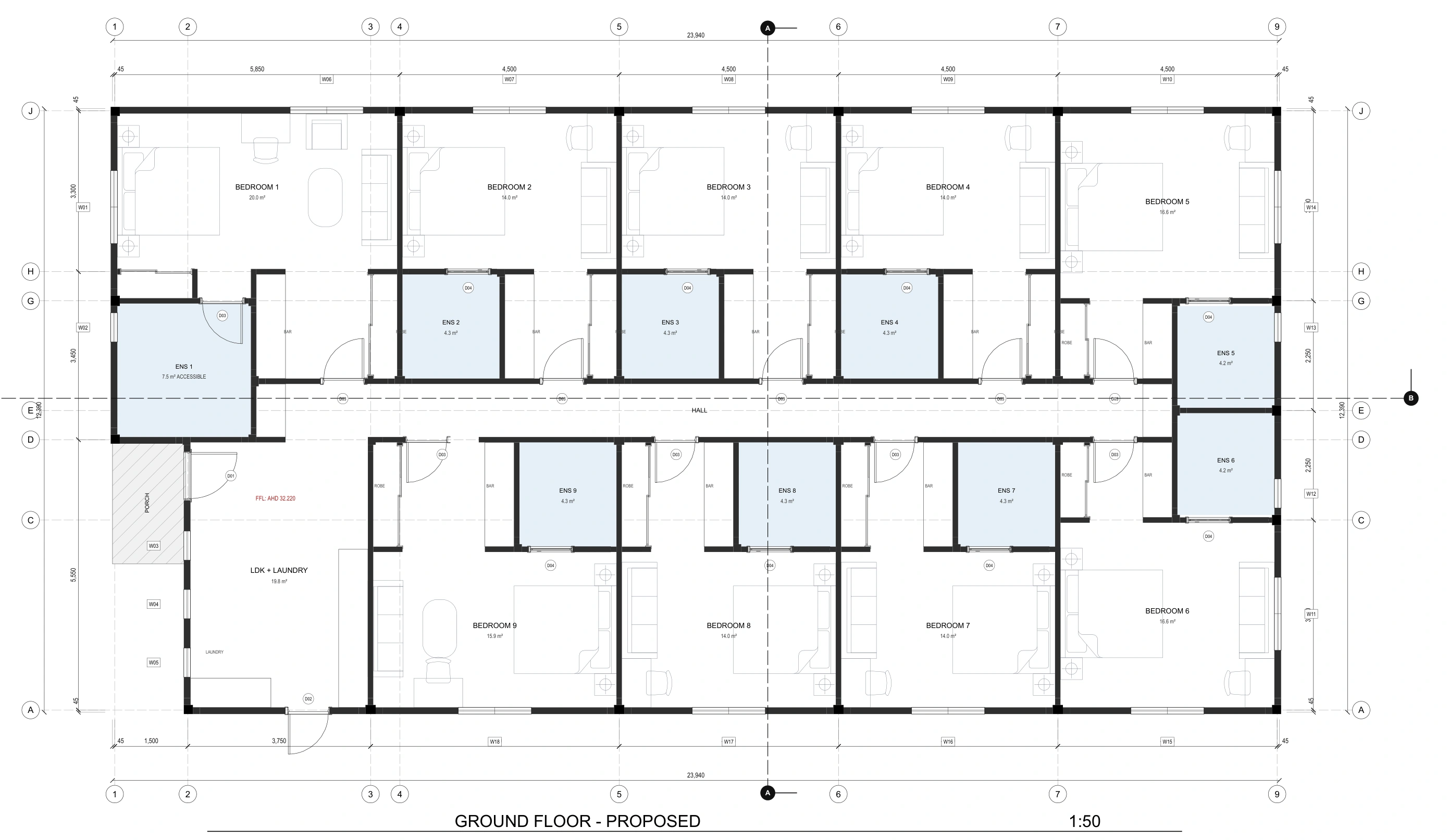 300 m² Rooming House · 9 bedrooms · 9 ensuites