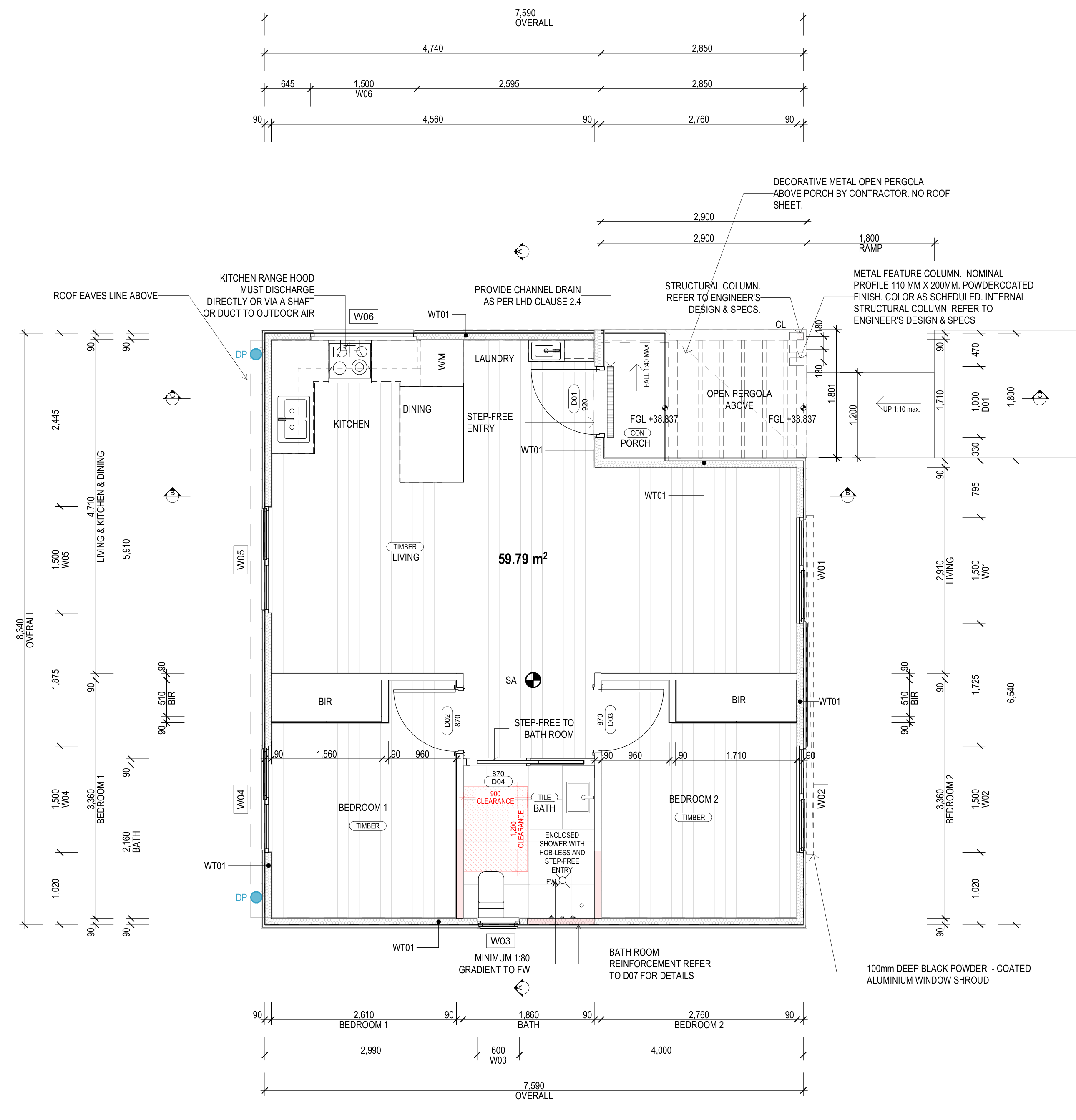60 m² · 2 bedrooms · 1 bathroom